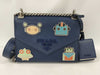 PRADA Saffiano Leather Shoulder Bag, Blue, Silver Hardware, 1BD127, Mirrored Pouch, Shoulder Bag