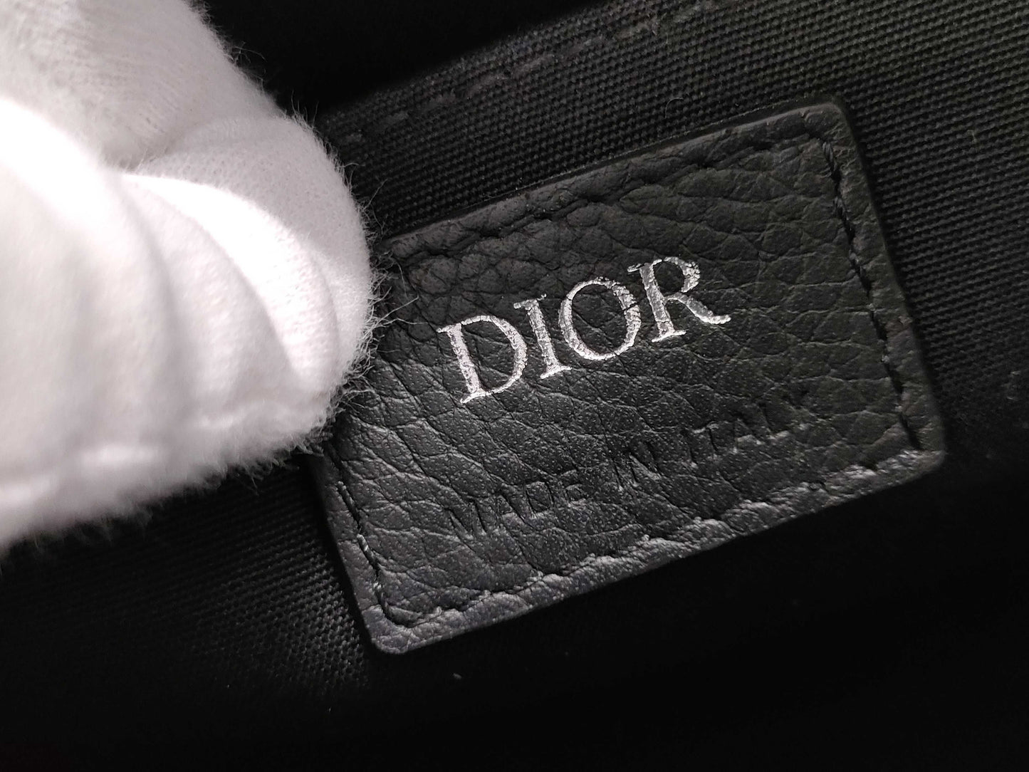 Dior North South Tote Bag, Oblique, Navy, Canvas and Leather, Shoulder Strap Missing, Handbag