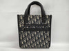 Dior North South Tote Bag, Oblique, Navy, Canvas and Leather, Shoulder Strap Missing, Handbag