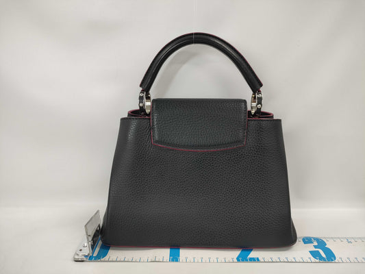 LOUIS VUITTON Capucines BB 2-way Shoulder Bag, Black Cobalt and Fuchsia with Gold Hardware and Taurillon Leather, M94517, RFID-Non-Reactive, Shoulder Bag, Dust Bag, Handbag
