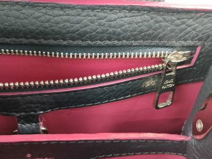 LOUIS VUITTON Capucines BB 2-way Shoulder Bag, Black Cobalt and Fuchsia with Gold Hardware and Taurillon Leather, M94517, RFID-Non-Reactive, Shoulder Bag, Dust Bag, Handbag