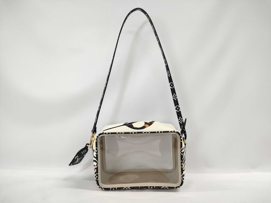 LOUIS VUITTON Jungle Beach Pouch Shoulder Bag in White with Multicolored and Gold Hardware, Monogram Canvas, M67883 TR2129 Shoulder Bag