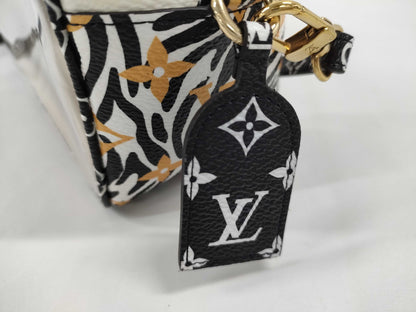LOUIS VUITTON Jungle Beach Pouch Shoulder Bag in White with Multicolored and Gold Hardware, Monogram Canvas, M67883 TR2129 Shoulder Bag