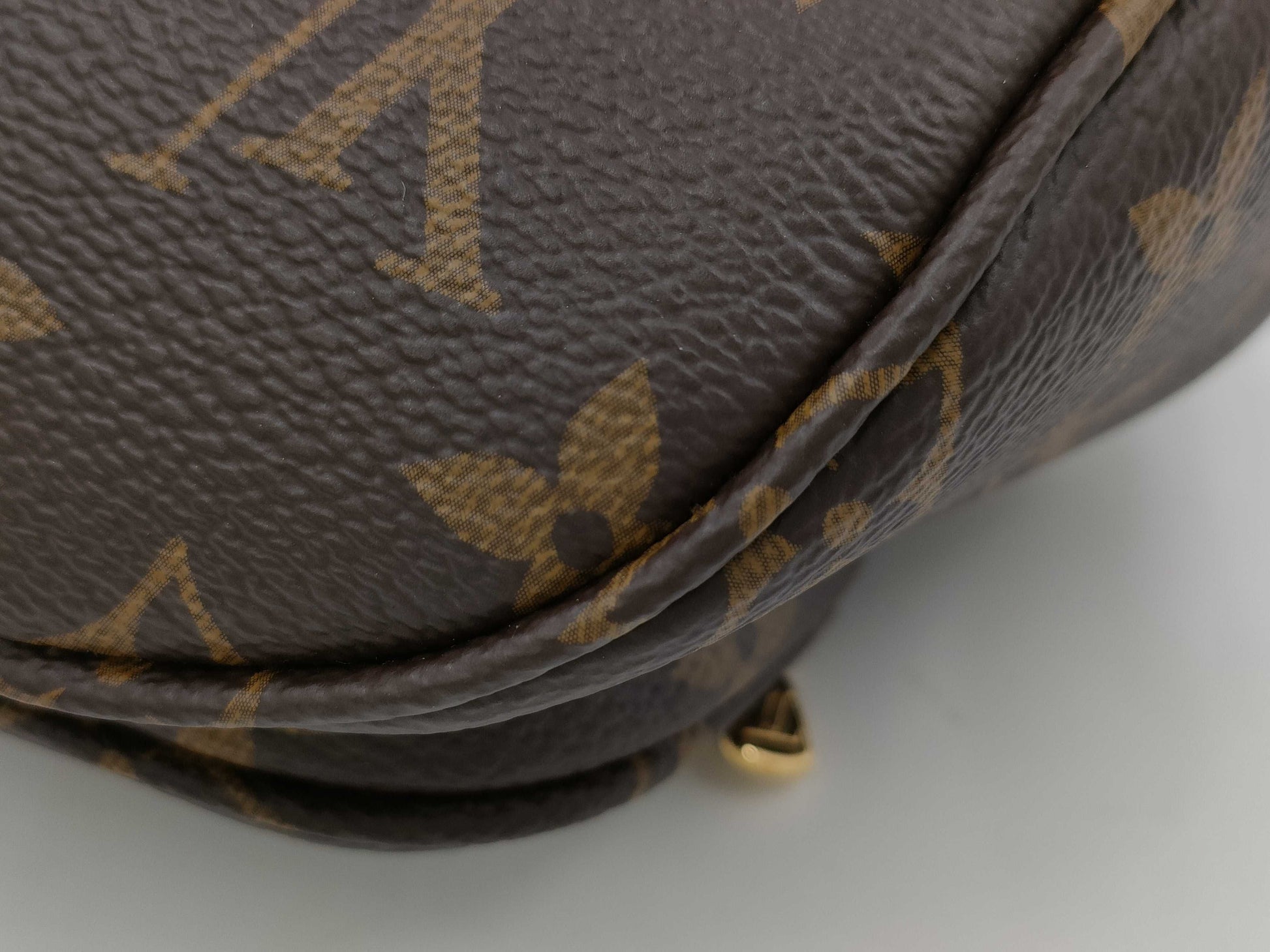 LOUIS VUITTON Mini Bumbag Brown Monogram Canvas with Gold Hardware M82335 RFID Chain Shoulder Bag