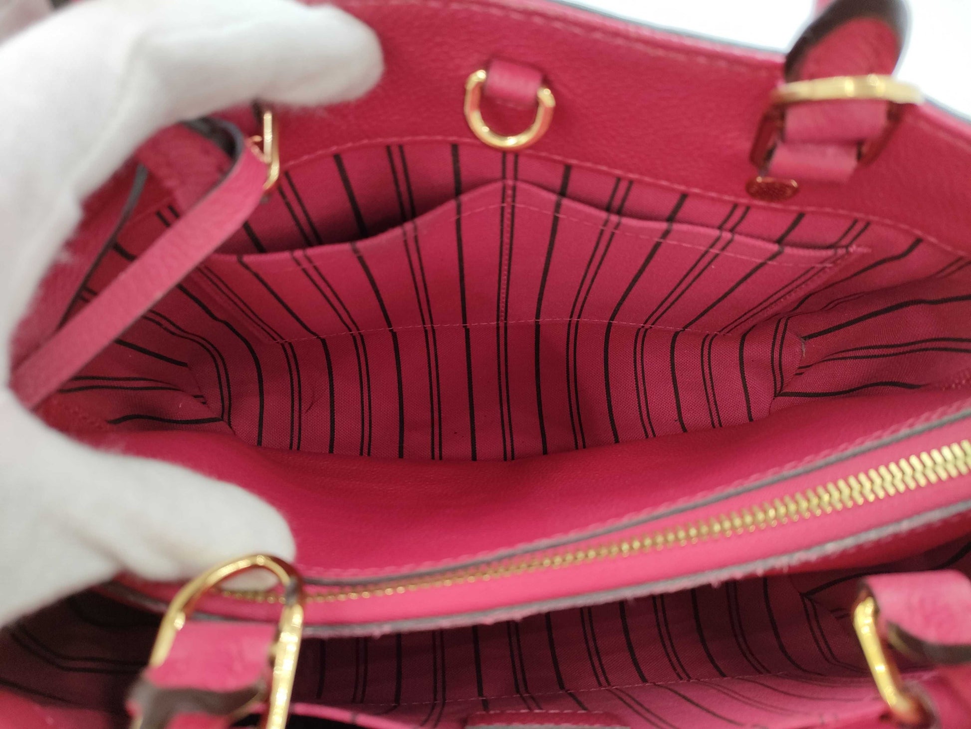 LOUIS VUITTON Montaigne BB Monogram Empreinte Pink M50617 SP1108 Handbag