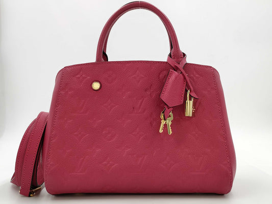 LOUIS VUITTON Montaigne BB Monogram Empreinte Pink M50617 SP1108 Handbag