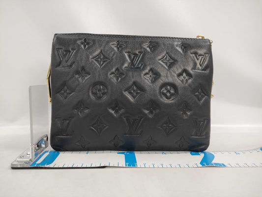 LOUIS VUITTON Coussin BB 2-Way Shoulder Bag, Black Leather with Gold Hardware, M21259, RFID, Shoulder Strap, Chain, Shoulder Bag