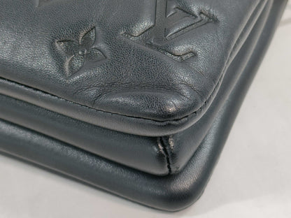 LOUIS VUITTON Coussin BB 2-Way Shoulder Bag, Black Leather with Gold Hardware, M21259, RFID, Shoulder Strap, Chain, Shoulder Bag