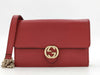 GUCCI Interlocking G Chain Shoulder Wallet in Red with Gold Hardware and Leather, 510314 203887 Shoulder Bag