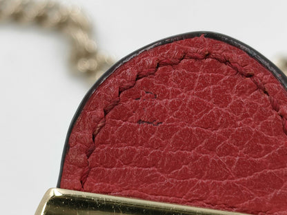 GUCCI Interlocking G Chain Shoulder Wallet in Red with Gold Hardware and Leather, 510314 203887 Shoulder Bag