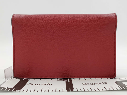 GUCCI Interlocking G Chain Shoulder Wallet in Red with Gold Hardware and Leather, 510314 203887 Shoulder Bag