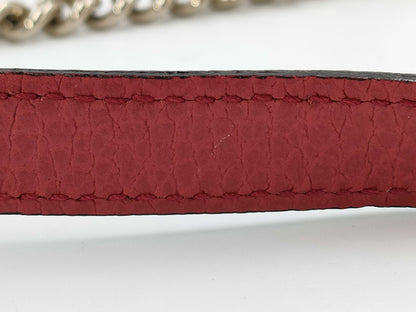 GUCCI Interlocking G Chain Shoulder Wallet in Red with Gold Hardware and Leather, 510314 203887 Shoulder Bag