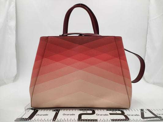 FENDI Toujours 2-Way Bag Shoulder Handbag Leather Red 8BH250 Shoulder Strap Handbag