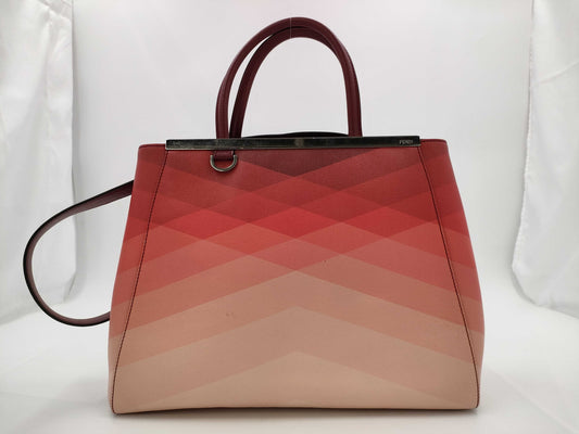 FENDI Toujours 2-Way Bag Shoulder Handbag Leather Red 8BH250 Shoulder Strap Handbag