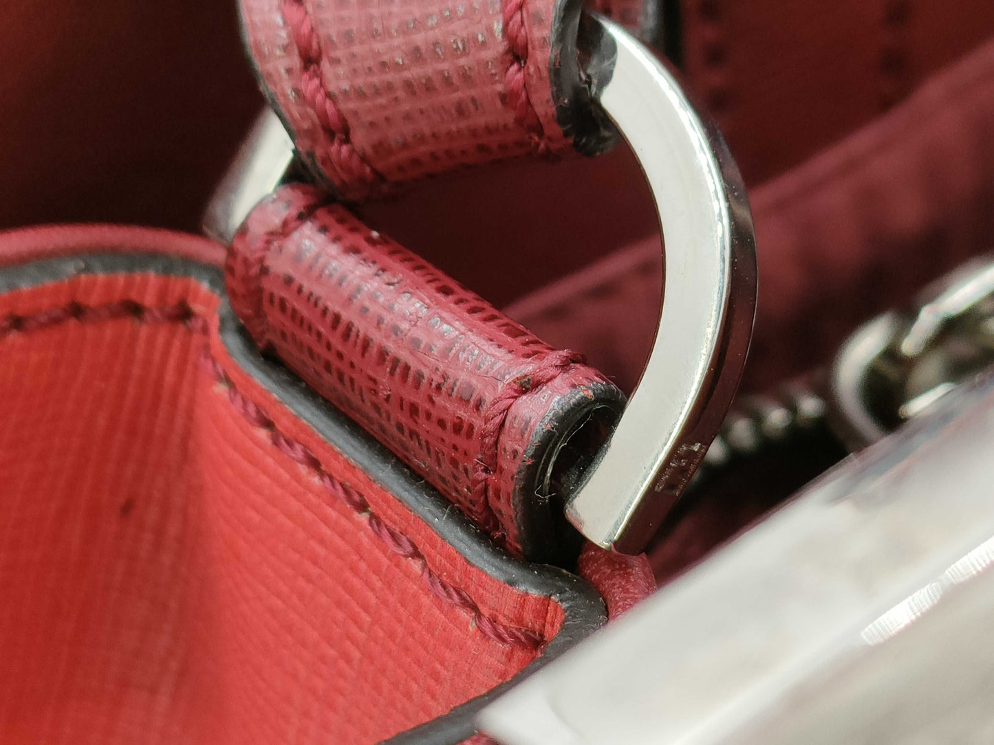 FENDI Toujours 2-Way Bag Shoulder Handbag Leather Red 8BH250 Shoulder Strap Handbag