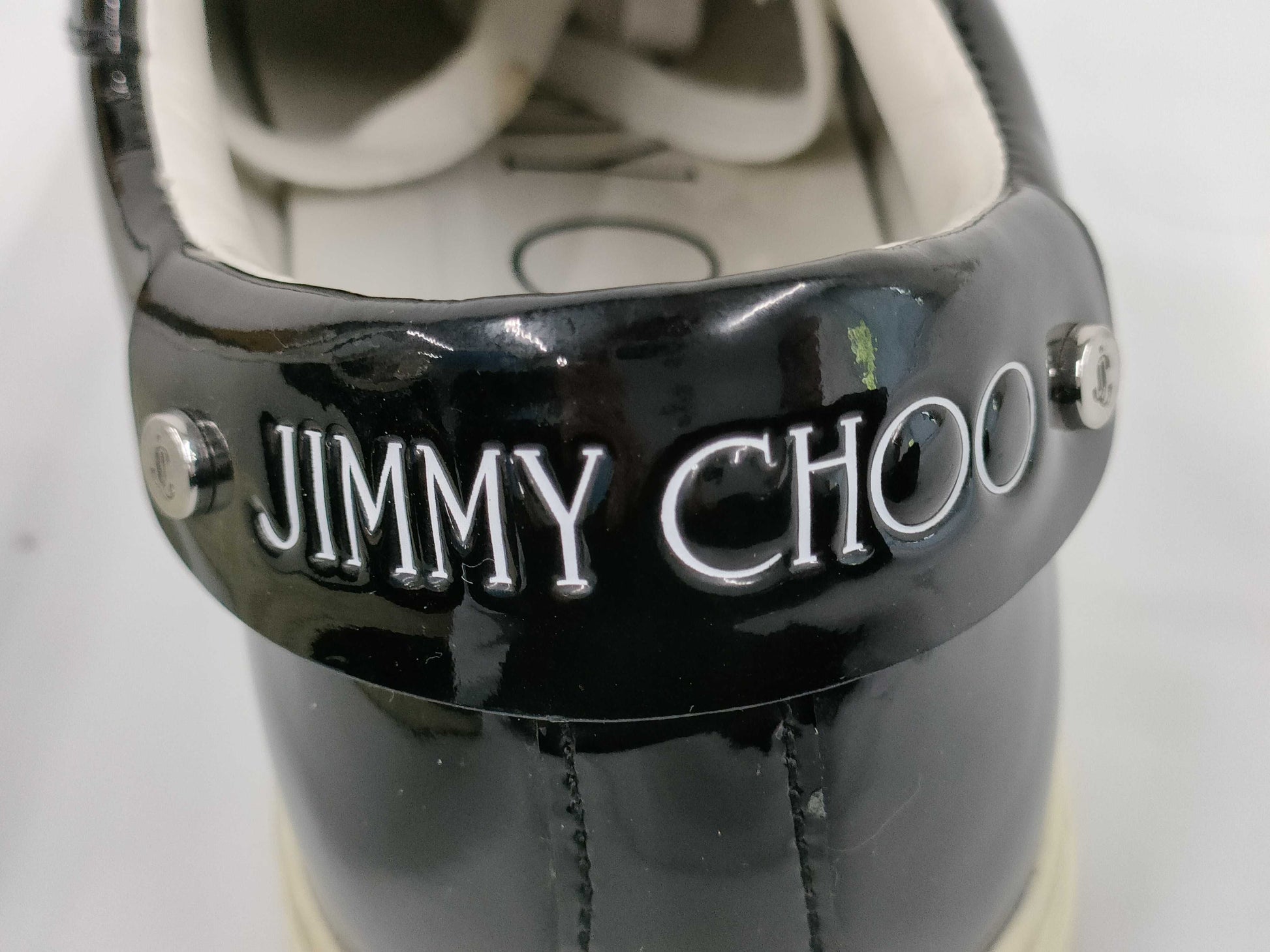 JIMMY CHOO Sneakers White Black Size 40 Sneakers