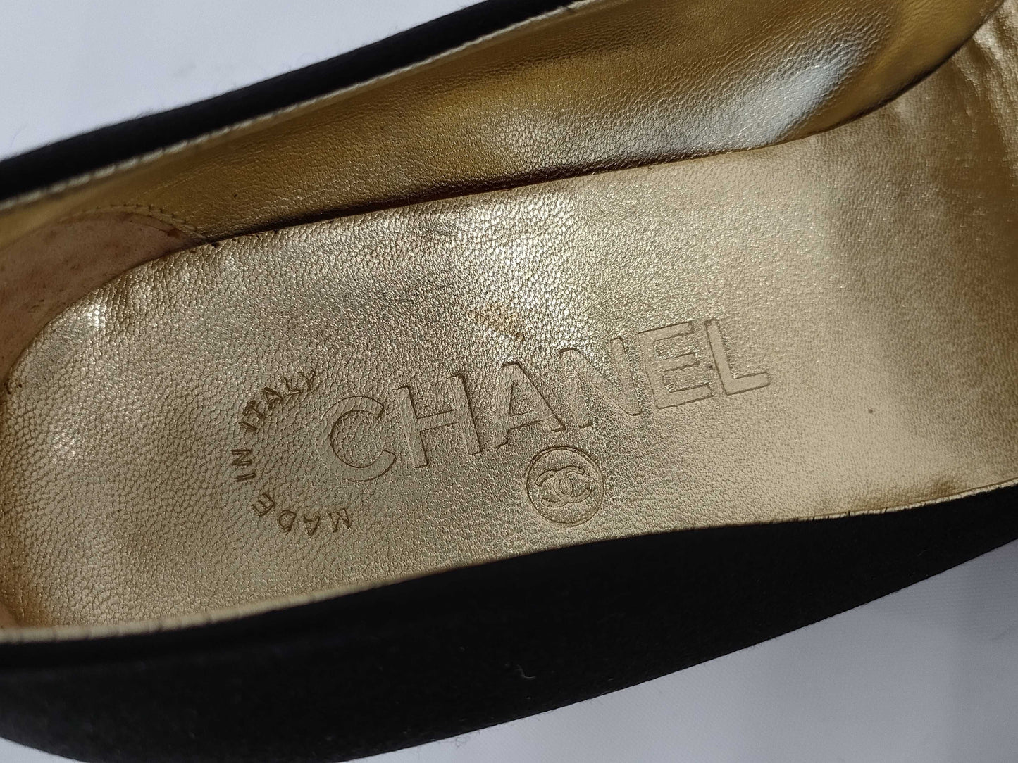 CHANEL pumps with satin ribbon, black, size 39