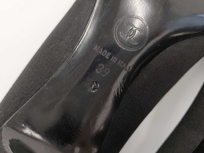 CHANEL pumps with satin ribbon, black, size 39