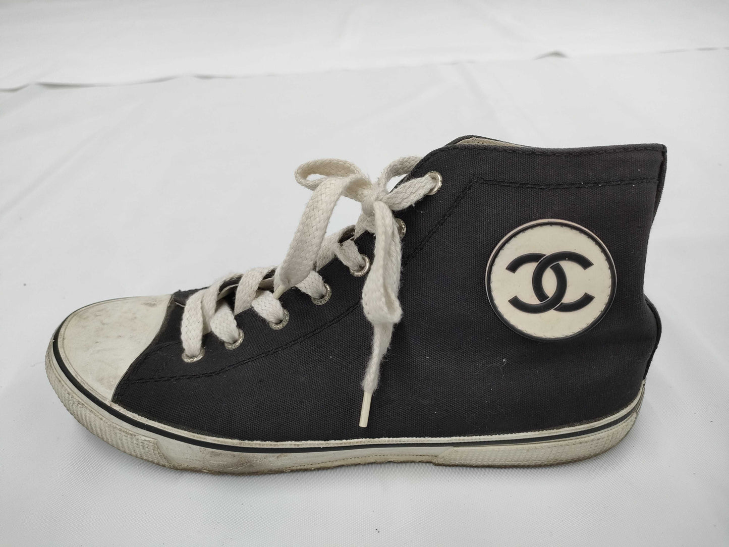 CHANEL high-top sneakers canvas size 38 sneakers