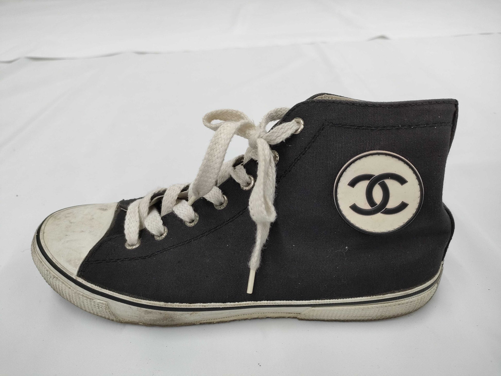 CHANEL high-top sneakers canvas size 38 sneakers
