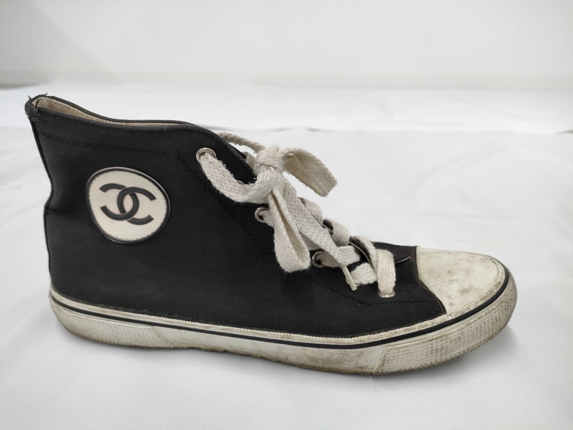 CHANEL high-top sneakers canvas size 38 sneakers