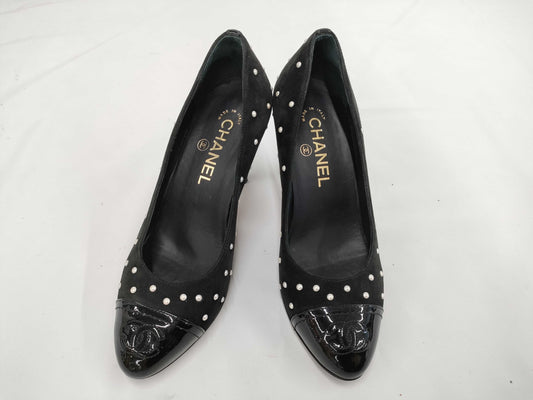 CHANEL Suede Pumps Size 36