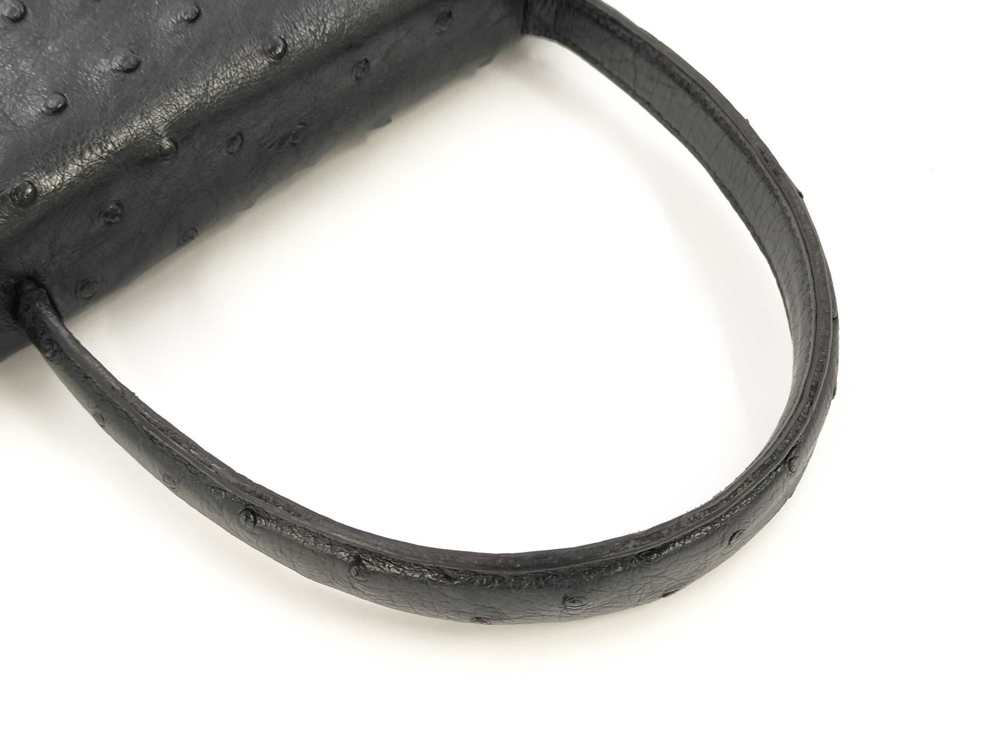 CELINE Ostrich Triomphe Hardware Handbag