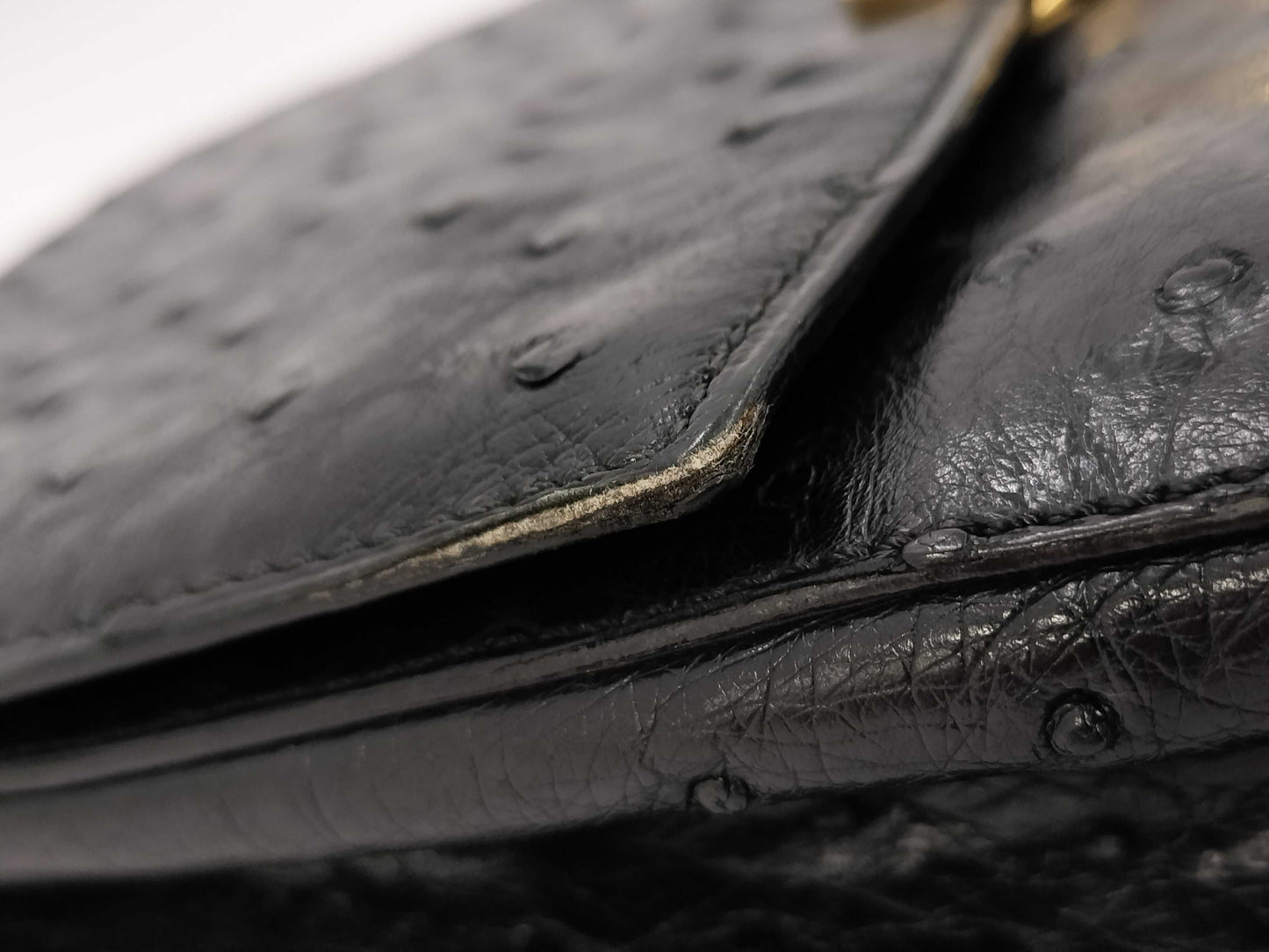 CELINE Ostrich Triomphe Hardware Handbag