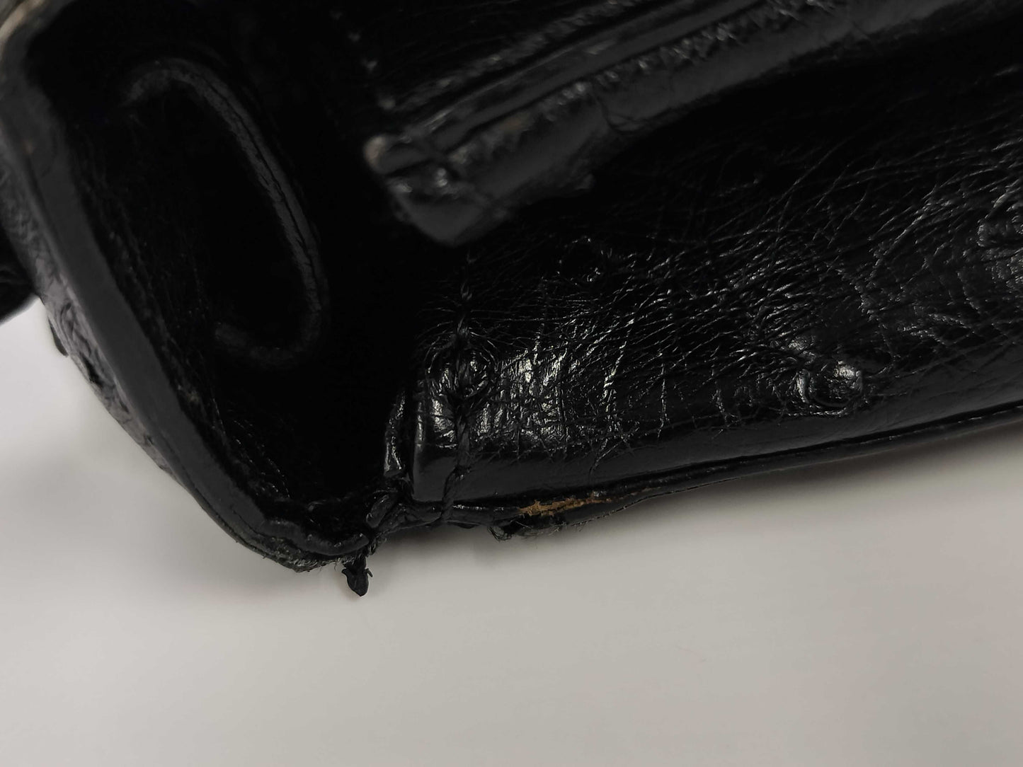 CELINE Ostrich Triomphe Hardware Handbag