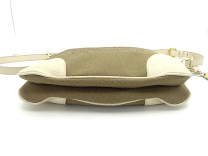 PRADA Jacquard Logo Canvas and Leather Shoulder Bag