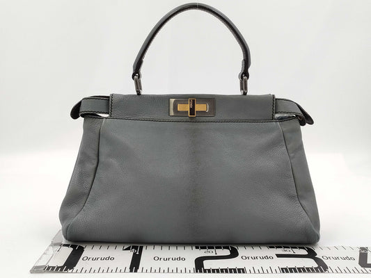 FENDI Peekaboo 2-way shoulder handbag in gray