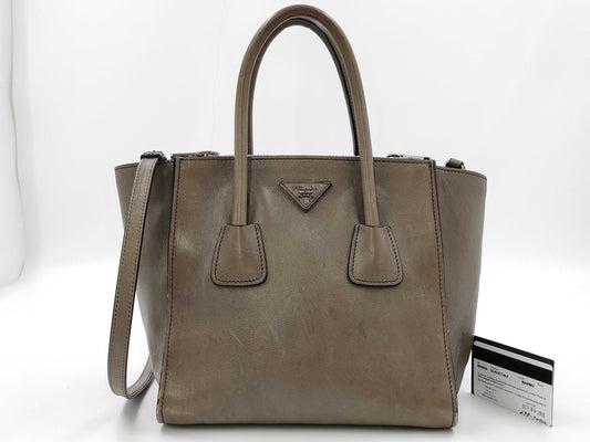 PRADA Leather 2-way Shoulder Handbag
