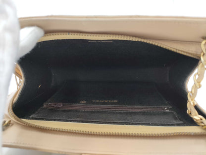 CHANEL Matelasse Tassel Chain Beige Shoulder Bag