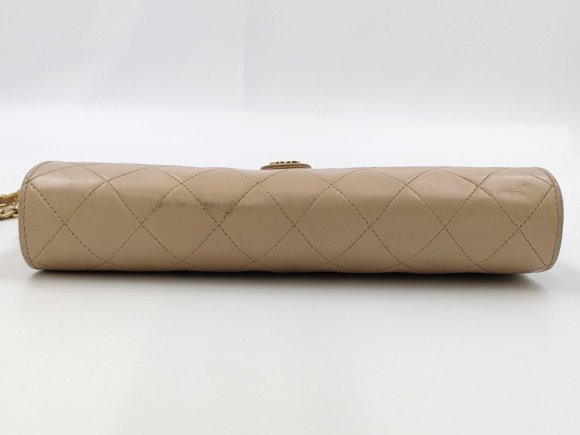 CHANEL Matelasse Tassel Chain Beige Shoulder Bag