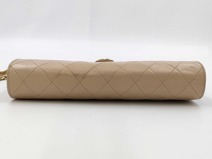 CHANEL Matelasse Tassel Chain Beige Shoulder Bag