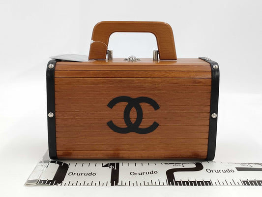 CHANEL Wood Vanity Handbag Vanity Bag