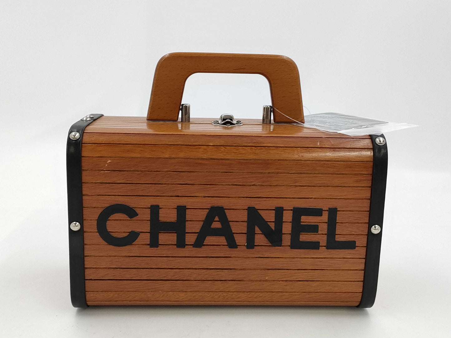CHANEL Wood Vanity Handbag Vanity Bag