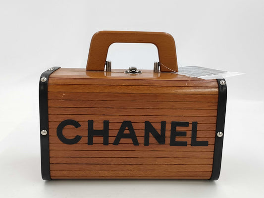 CHANEL Wood Vanity Handbag Vanity Bag