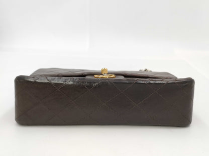 CHANEL CHANEL Matelasse Brown Double Flap Chain Shoulder Lambskin Shoulder Bag