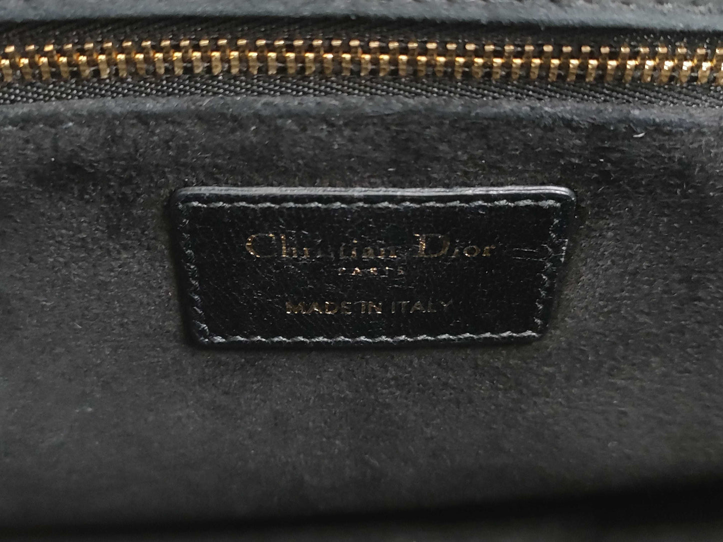 Dior Christian Dior Lady Dior Cannage Gold Hardware 2-Way Handbag/Shoulder Bag Black