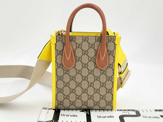 GUCCI GUCCI GG Supreme Vertical 2-Way Handbag