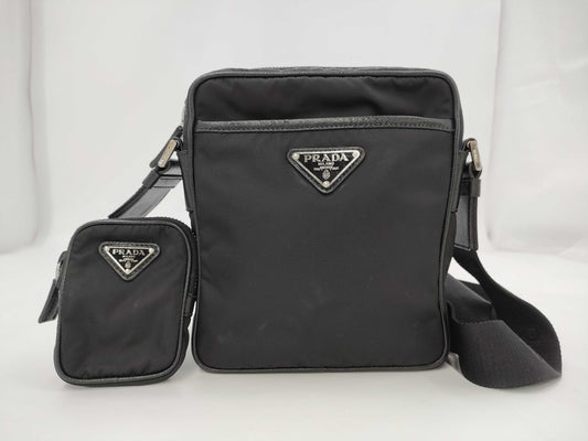 PRADA PRADA Saffiano Combi Shoulder Bag with Pouch