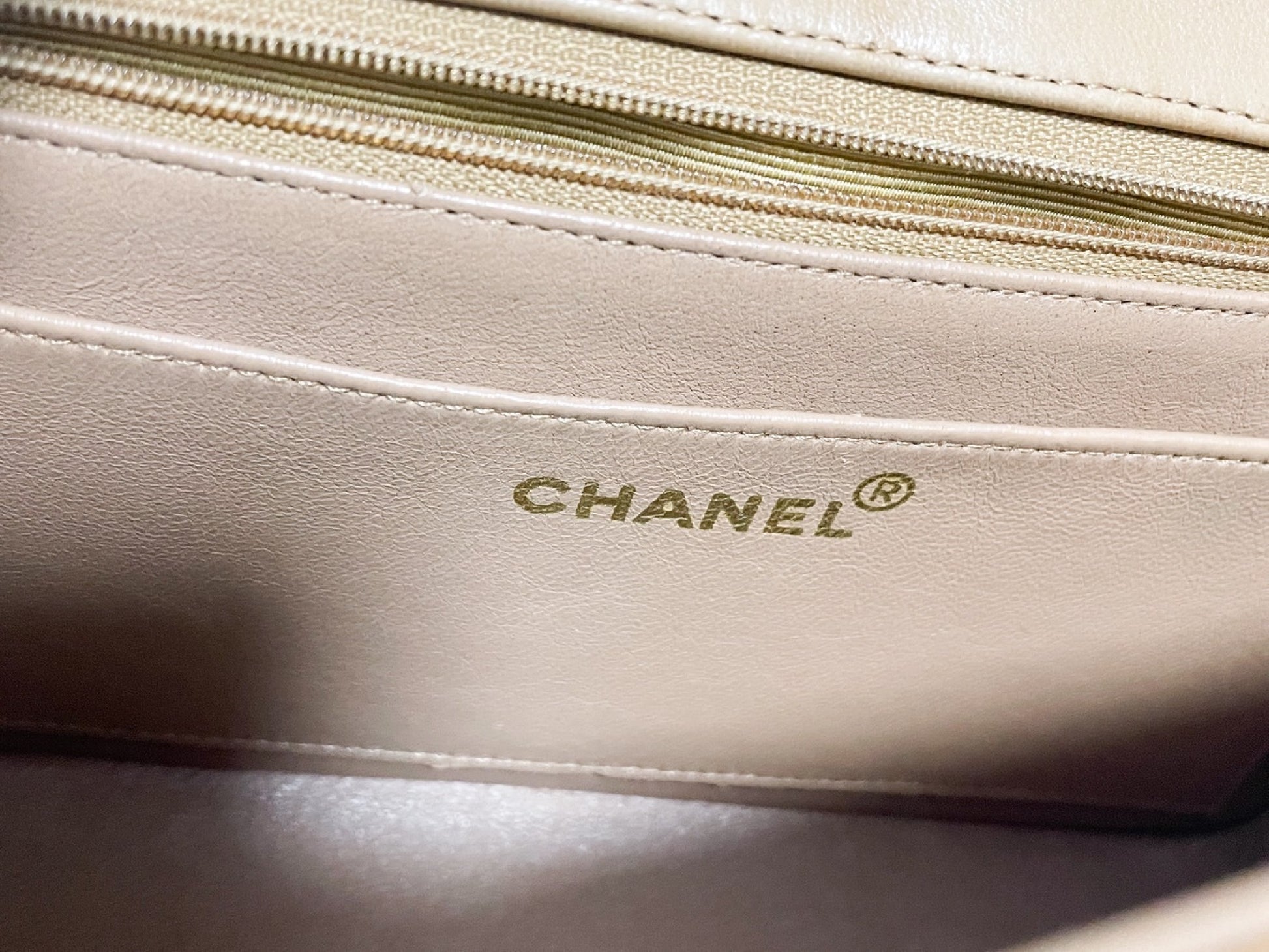 CHANEL Diana Pink Beige Lambskin Matelasse Shoulder Bag with Seal