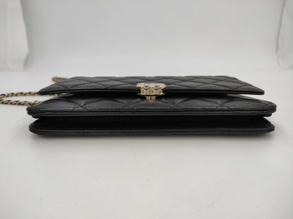 CHANEL CHANEL Lamb Mini Matelasse Shoulder Bag with Handle and Chain, Serial Number Plate Included