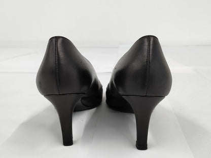 CHANEL Coco Mark Leather Pumps, Size 35C