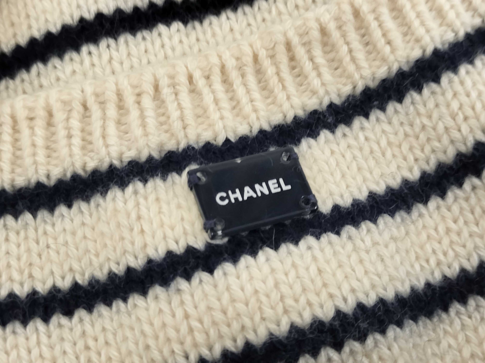 CHANEL CHANEL Knit Cardigan Border P21039V01301 03P #38 Cashmere Jacket