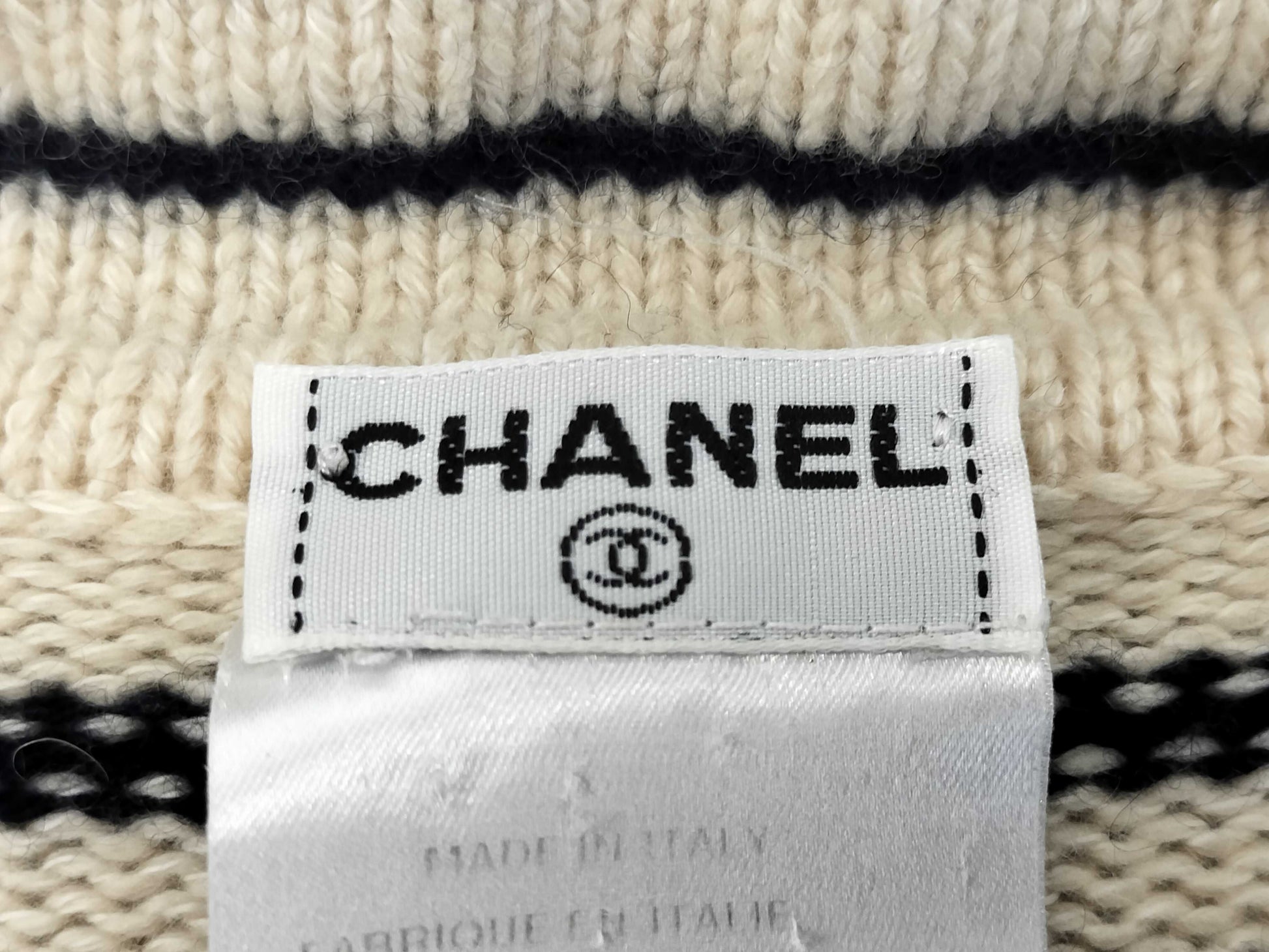 CHANEL CHANEL Knit Cardigan Border P21039V01301 03P #38 Cashmere Jacket