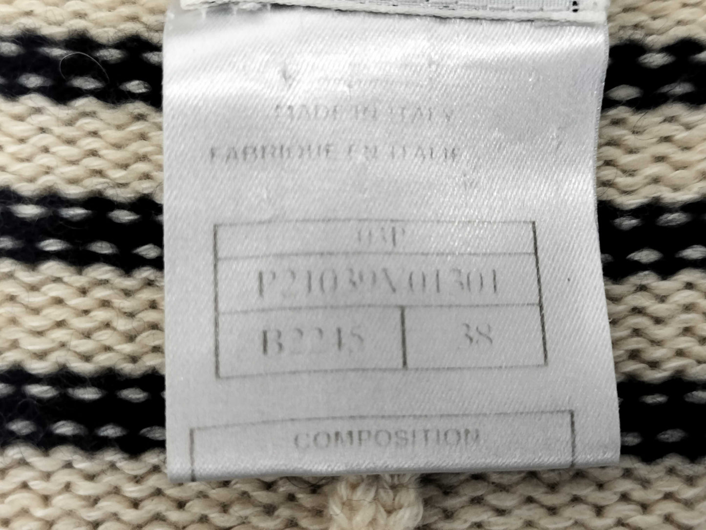 CHANEL CHANEL Knit Cardigan Border P21039V01301 03P #38 Cashmere Jacket