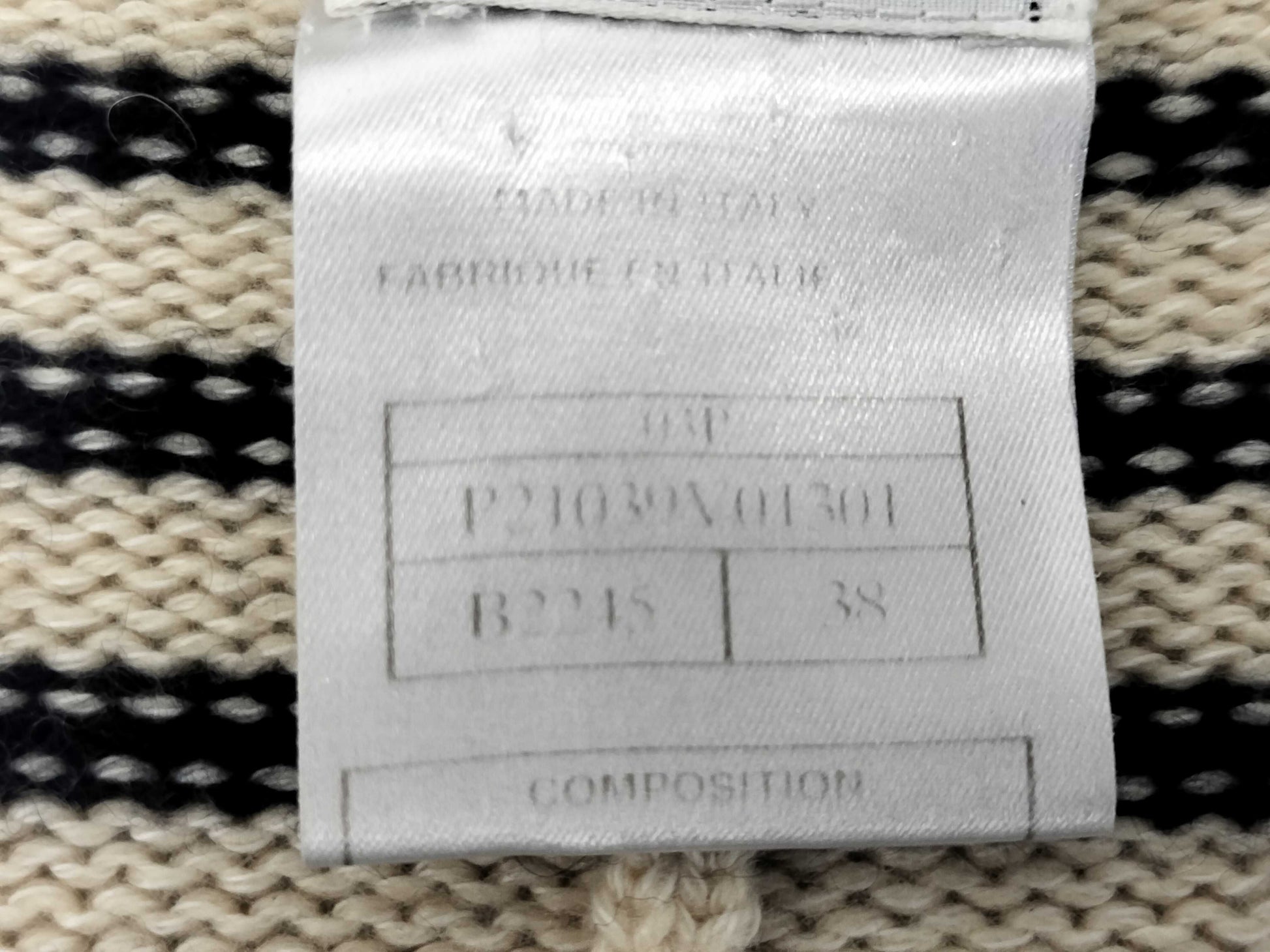 CHANEL CHANEL Knit Cardigan Border P21039V01301 03P #38 Cashmere Jacket