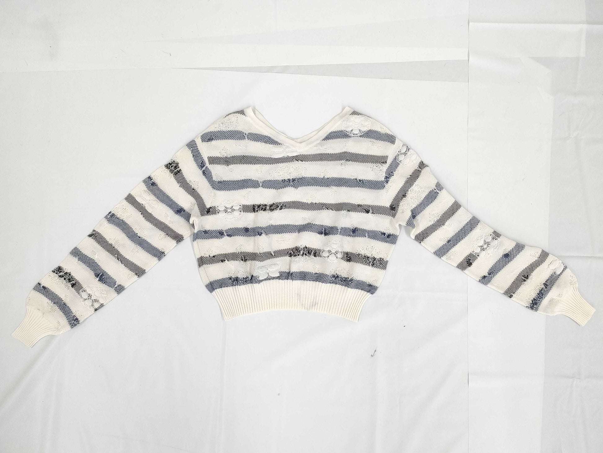 CHANEL CHANEL Knit Top P56171K07378 #38 Border Camellia Top